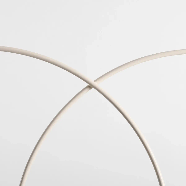 Łukowa lampa wisząca UNA 1116L9_L okrągła szklana beżowa biała