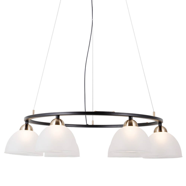 Ledowa lampa wisząca Montiela PND-34374-6-BK 180W 3000K czarny biały złoty