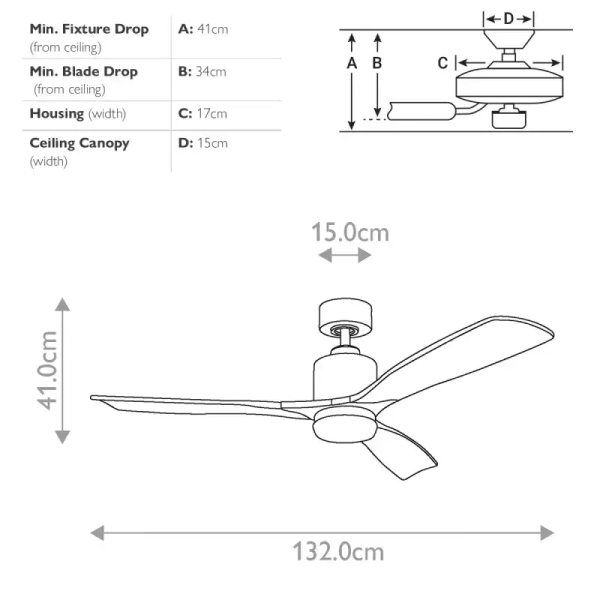 Lampowentylator LED Ridley brązowy mosiądz KLF-RIDLEY2-52-NB 14W 3000K z pilotem