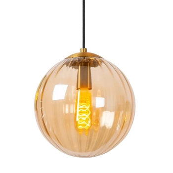 Zwieszana lampa szklana kula MONSARAZ 45493/30/62 Lucide bursztynowy