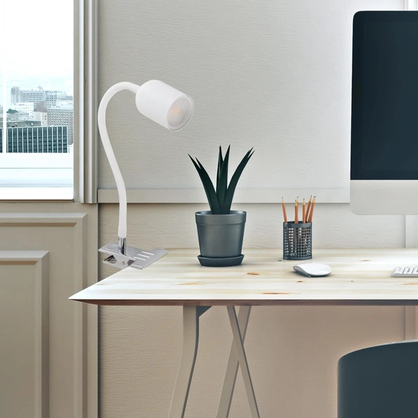 Lampka biurkowa z klipsem Top 4559 TK Lighting na wysięgniku metalowa biała