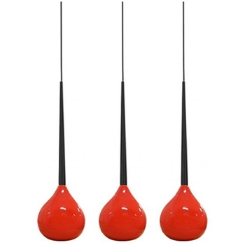 Pokojowa lampa wisząca Aga łezki na listwie czarne czerwone