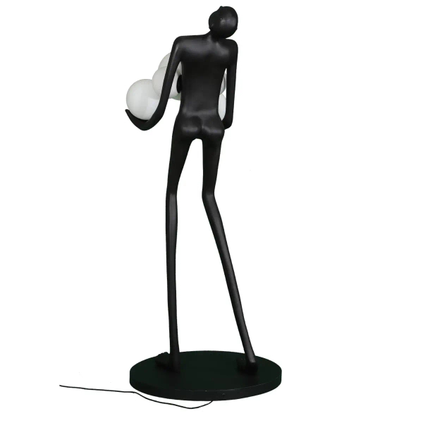 Lampa podłogowa do salonu Woman F9312 Step kule balls białe czarne