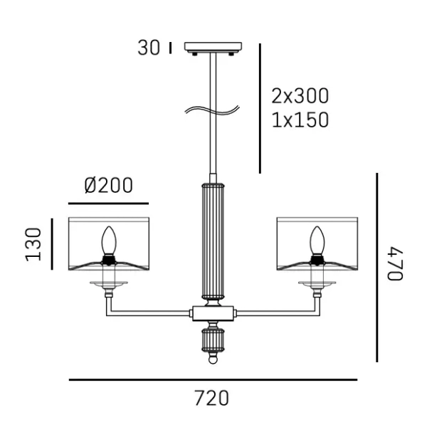 Lampa wisząca modernistyczna SUTTON biała złota metalowa szklana 2xE14 do jadalni P02392AU-WH