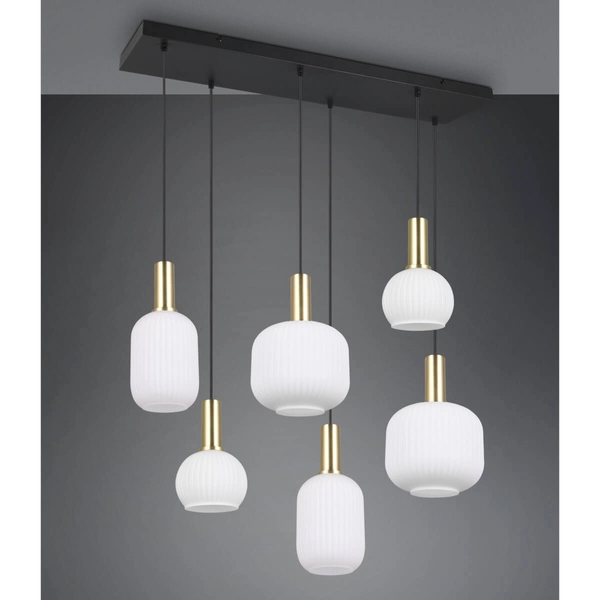 Sypialniana lampa wisząca DIVA 319800608 Trio bańki czarny złoty biały