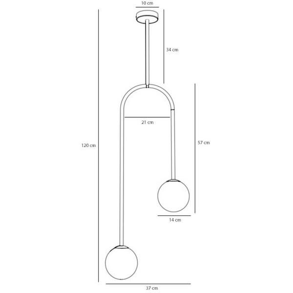 Podwójna lampa zwisająca NAVE 1088PL_H9 Aldex molekuły kremowa