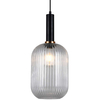 LAMPA wisząca ANTIOLA PND-5588-1L-BK+CL Italux szklana OPRAWA plisowany ZWIS loftowy czarny przezroczysty