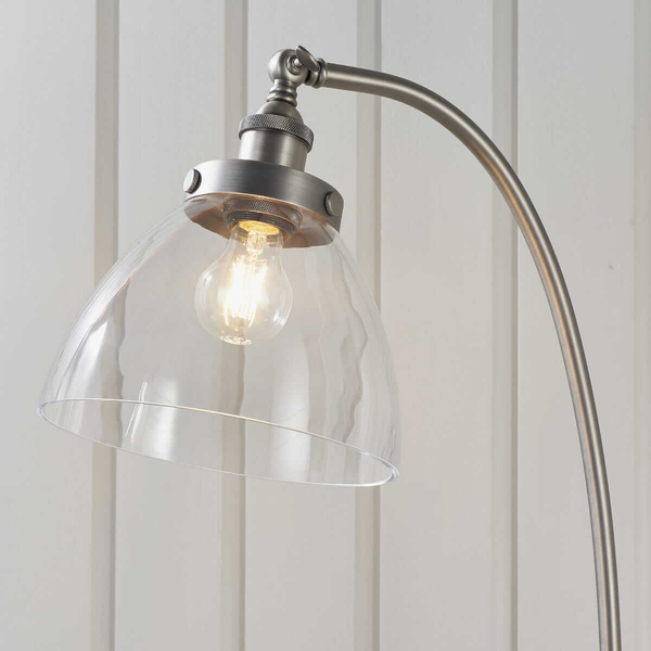 Pokojowa lampa podłogowa Hansen 91741 Endon srebrna przezroczysta