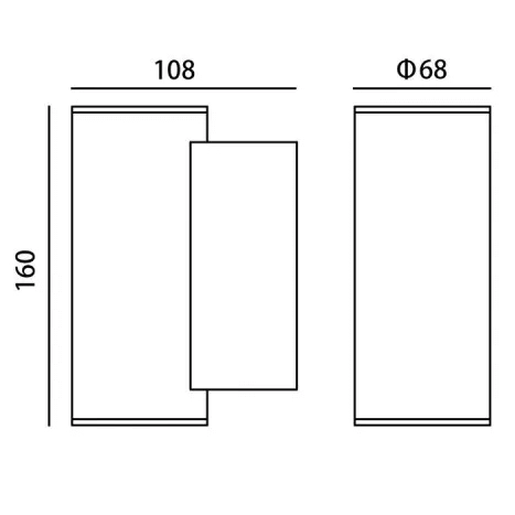 Elewacyjna lampa tuba Lenta OWL-2026B-2-3K Italux LED 14W 3000K IP54 czarny