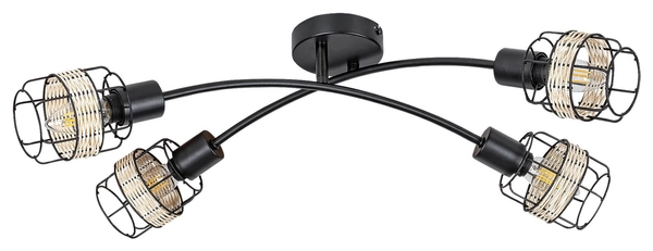 Druciana lampa sufitowa Indiana 5282 do jadalni czarna