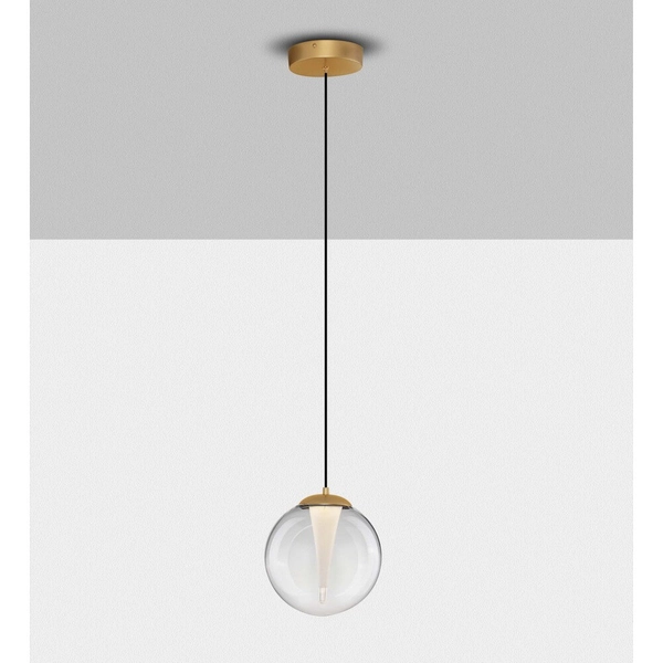 Lampa zwisająca HUALMAY LE44832 LED 7W 3000K bańka szklana złota przezroczysta