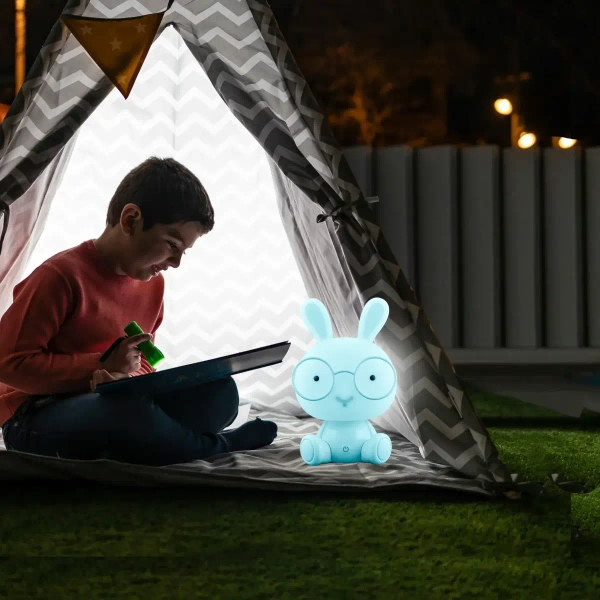 Stołowa lampka dekoracyjna KRÓLIK 327048 LED 2,5W USB dziecięca niebieska