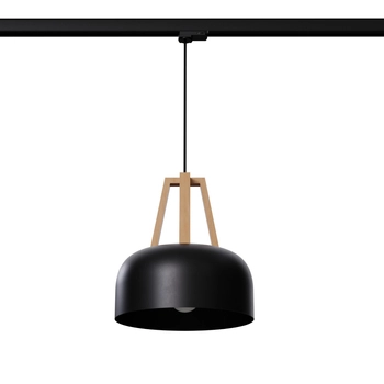 Metalowa lampa wisząca 3-fazowa kopuła CASCO MYL.00199 czarny brązowy