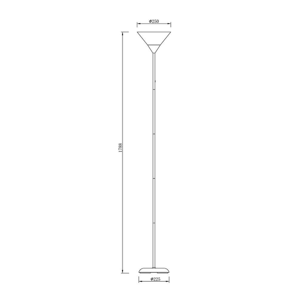 Podłogowa lampa Moren CL-3800H-SL metalowa srebrna