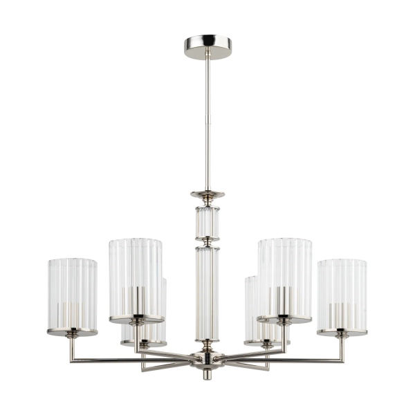 Żyrandol do sypialni Artu Ryfel ART-ZW-6 (N) R szklany tuby nikiel