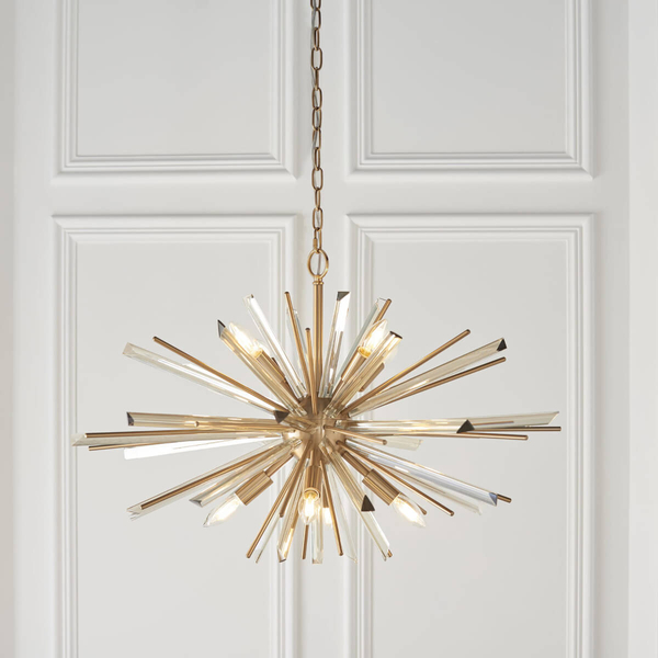 Zwisowa lampa metalowa L&-181935 Light& gwiazda na łańcuchu złota