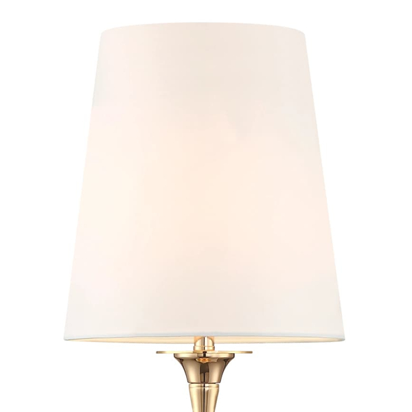Biurkowa lampa eklektyczna Austin T01227AU-WH Cosmolight metal tkanina złota biała