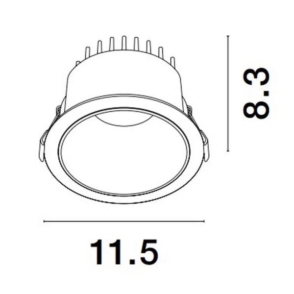 Okrągła lampa sufitowa wpustowa ARAMIEL LE65120 20W 3000K czarna
