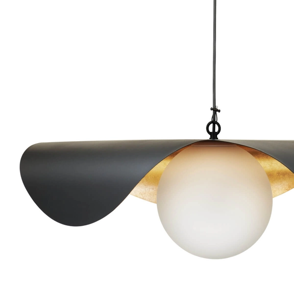 Wisząca lampa ENZO ST-F22020601-D80 black szklana kula czarny złoty