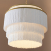 Lampa wisząca glamour L&-191532 Light& frędzle białe złota