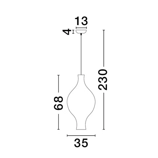 Jedwabna wisząca lampa NERELDO LE45308 japandi do salonu biała