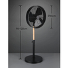 Wentylator stojący do sypialni Viking R034-32 RL Light metalowy czarny