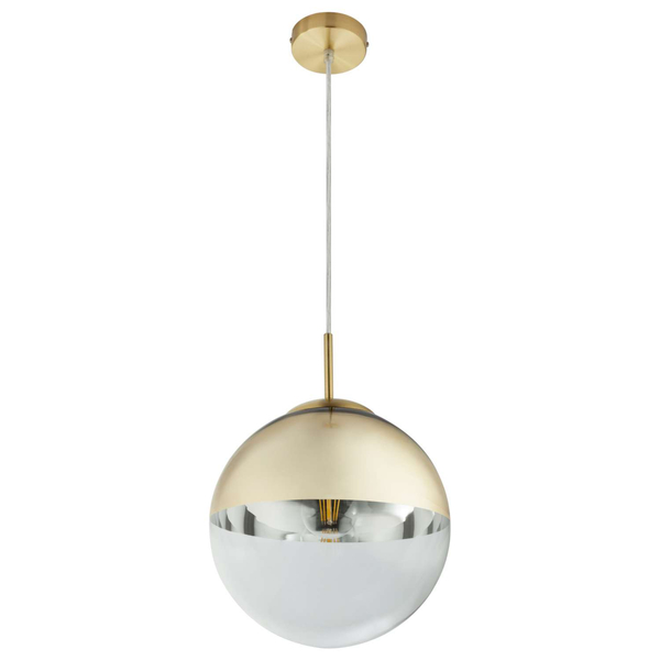 LAMPA wisząca VARUS 15856 Globo szklana OPRAWA zwis kula ball złota przezroczysta