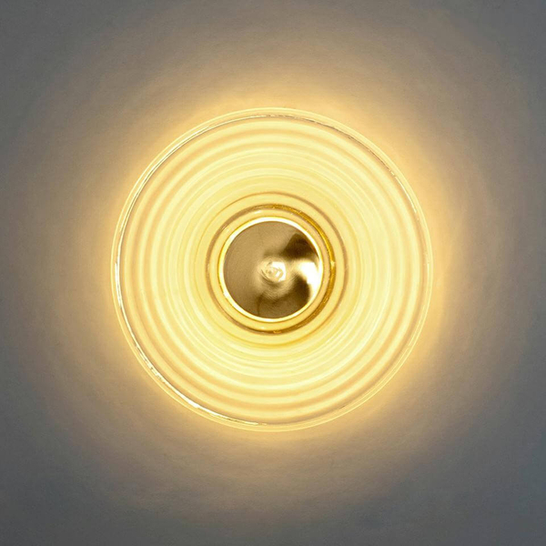 Szklana lampa ścienna Onda MSE1501100146 Moosee LED 9W 3000K retro złota