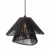 Zwisająca lampa boho Amalfi P0580 Maxlight sznurek japandi czarna