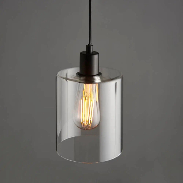 Wisząca lampa do salonu Toledo 95472 czarna przezroczysta