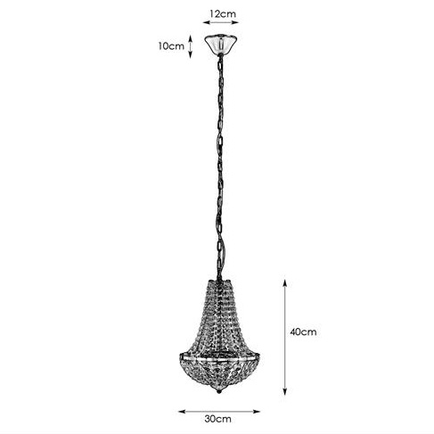 Pałacowa lampa wisząca Granso 107550 salonowa na łańcuchu chrom