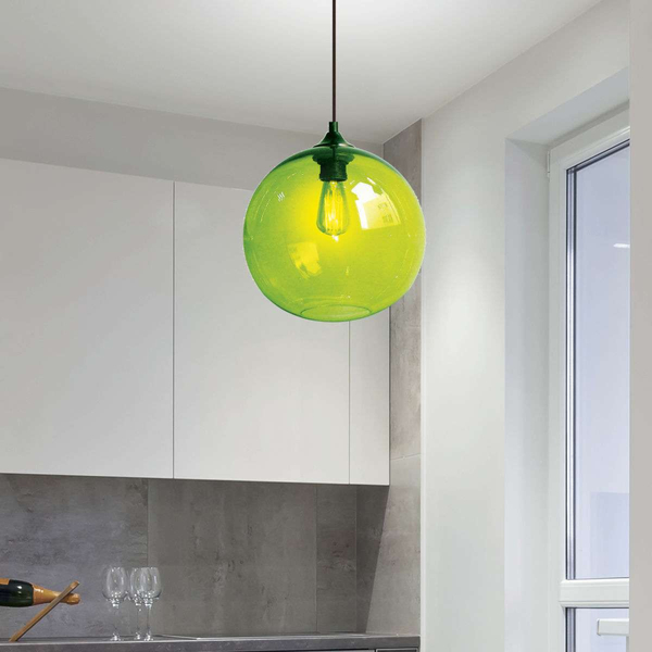 Zwisowa lampa EDISON 31-29546 szklana kula zwis loft ball zielona