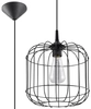 Druciana LAMPA wisząca SL.0296 industrialna OPRAWA zwis druciak metalowy klatka czarna