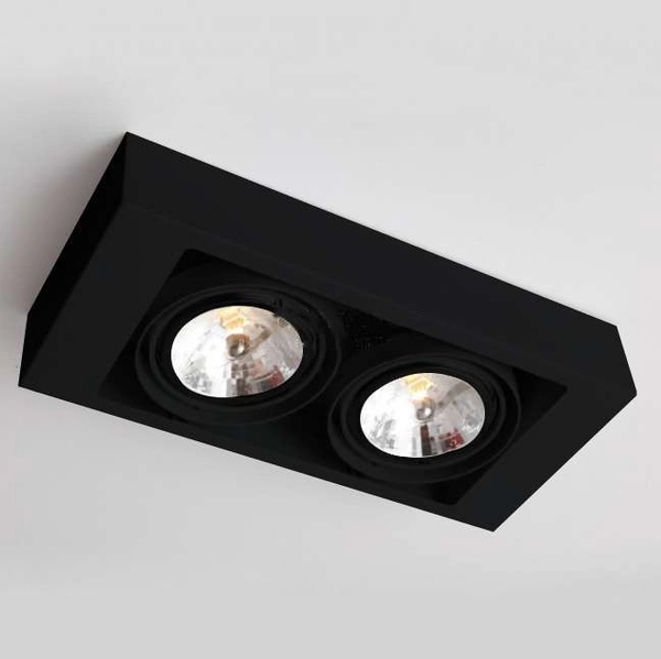 Spot LAMPA sufitowa KOGA 1153 Shilo natynkowa OPRAWA metalowa prostokątna czarna