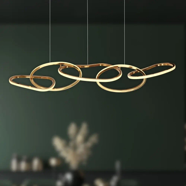 Metalowa wisząca lampa Anneli 34-35646 LED 45W 3000K do salonu złota
