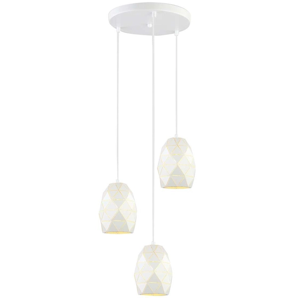 LAMPA wisząca HARLEY MDM-3480/3A W Italux metalowa OPRAWA geometryczna KASKADA zwis biały