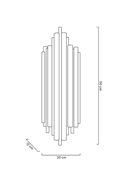 Lampa ścienna Harmonic MSE010100304 metalowe rurki złote
