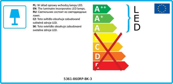 Okrągła lampa wisząca ORBITAL 5361-860RP-BK-3 zwis LED 24W 3000K czarny