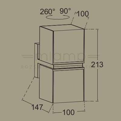Lampa elewacyjna CUBA 5193801118 LED 23W 3000K kinkiet outdoor IP54 szary