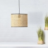 Wisząca lampa ratanowa Wiley 99090/09 nad wyspę czarna beżowa