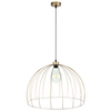 Loftowa lampa wisząca COOP 1883974 metalowa druciany czarna drewno