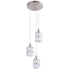 Glamour LAMPA wisząca WOLLI 15760-3 Globo szklana OPRAWA zwis kryształki nikiel matowy chrom