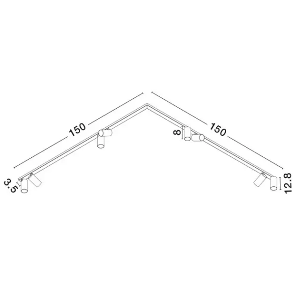 Sufitowa lampa reflektorowa CALDEMO LE45656 regulowana tuby białe