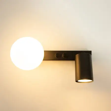 Okrągły ścienny kinkiet Tavira 41259 szklana kula biała czarna