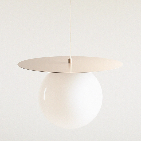 Salonowa lampa wisząca kula LOOP 1125G17_L Aldex szklana beżowy