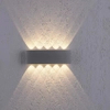Ogrodowy kinkiet srebrny Carlo LED 8W 3000K elewacyjny outdoor