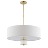 Wisząca lampa nad wyspę Empoli EMP-ZWD-4 (Z) abażurowa biała mosiądz