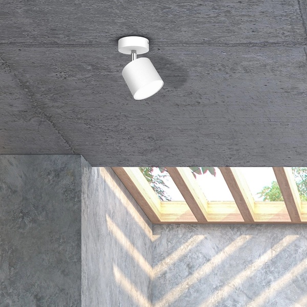 Minimalistyczny downlight salonowy Dixie z regulacją biały