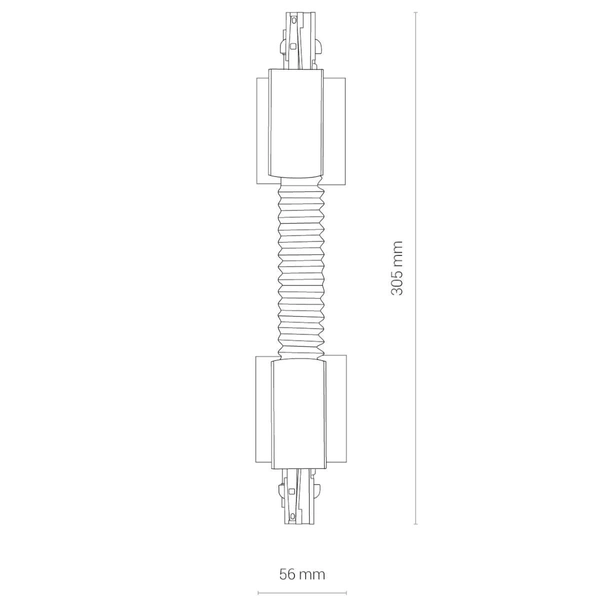 Elastyczny ŁĄCZNIK szynoprzewodu CTLS 8676 Nowodvorski do 3-fazowej szyny podtynkowej 230V biały
