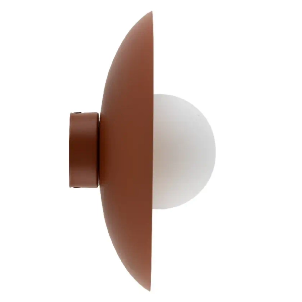 Ścienna lampa do salonu Slate 10937 mleczna kula metalowy ceglany